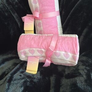 Stoney Clover Lane x Target Pink striped heart beach towel